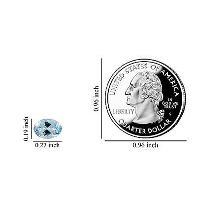 AAAA Santa Maria Aquamarine (Oval 7x5 mm) 0.80 ctw Loose gemstone