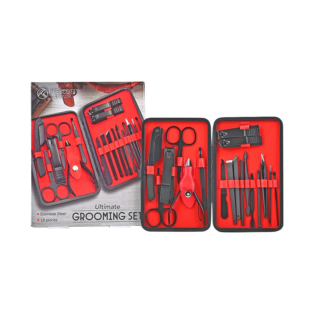 Closeout Prescott & Taylor 18pcs Ultimate Grooming Set image number 0