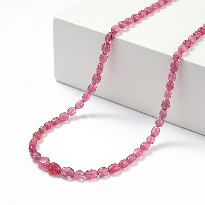 Certified & Appraised Rhapsody 950 Platinum AAAA Mahenge Spinel Beaded Necklace 18 Inches 90.00 ctw