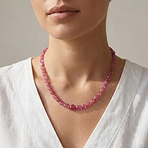 Certified & Appraised Rhapsody 950 Platinum AAAA Mahenge Spinel Beaded Necklace 18 Inches 90.00 ctw