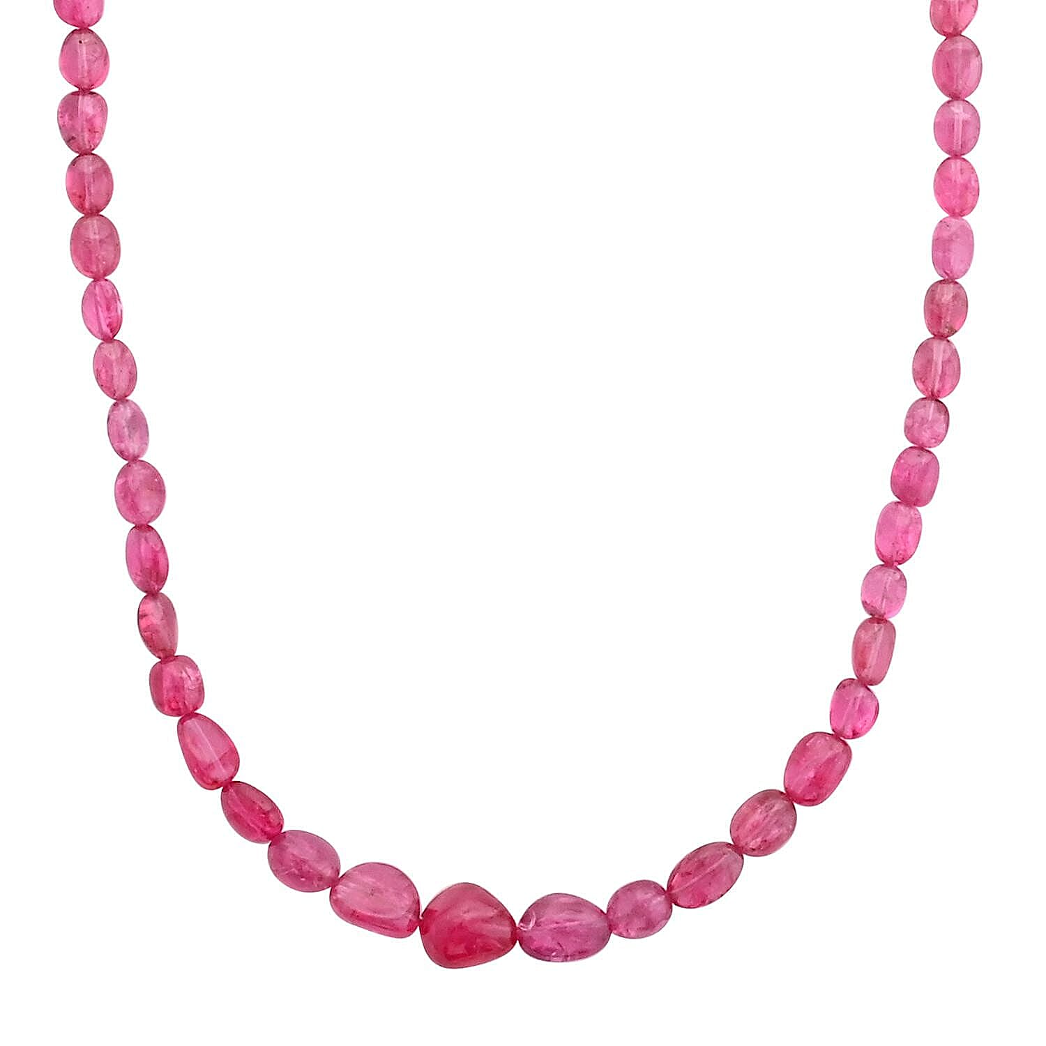 Certified & Appraised Rhapsody 950 Platinum AAAA Mahenge Spinel Beaded Necklace 18 Inches 90.00 ctw