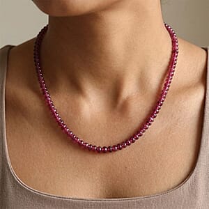 Rhapsody Certified & Appraised AAAA Ouro Fino Rubellite 18 Inch Beaded Necklace in 950 Platinum 75.00 ctw, Rubellite Jewelry, Necklace Gift For Her