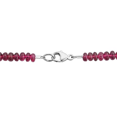 Rhapsody Certified & Appraised AAAA Ouro Fino Rubellite 18 Inch Beaded Necklace in 950 Platinum 75.00 ctw, Rubellite Jewelry, Necklace Gift For Her