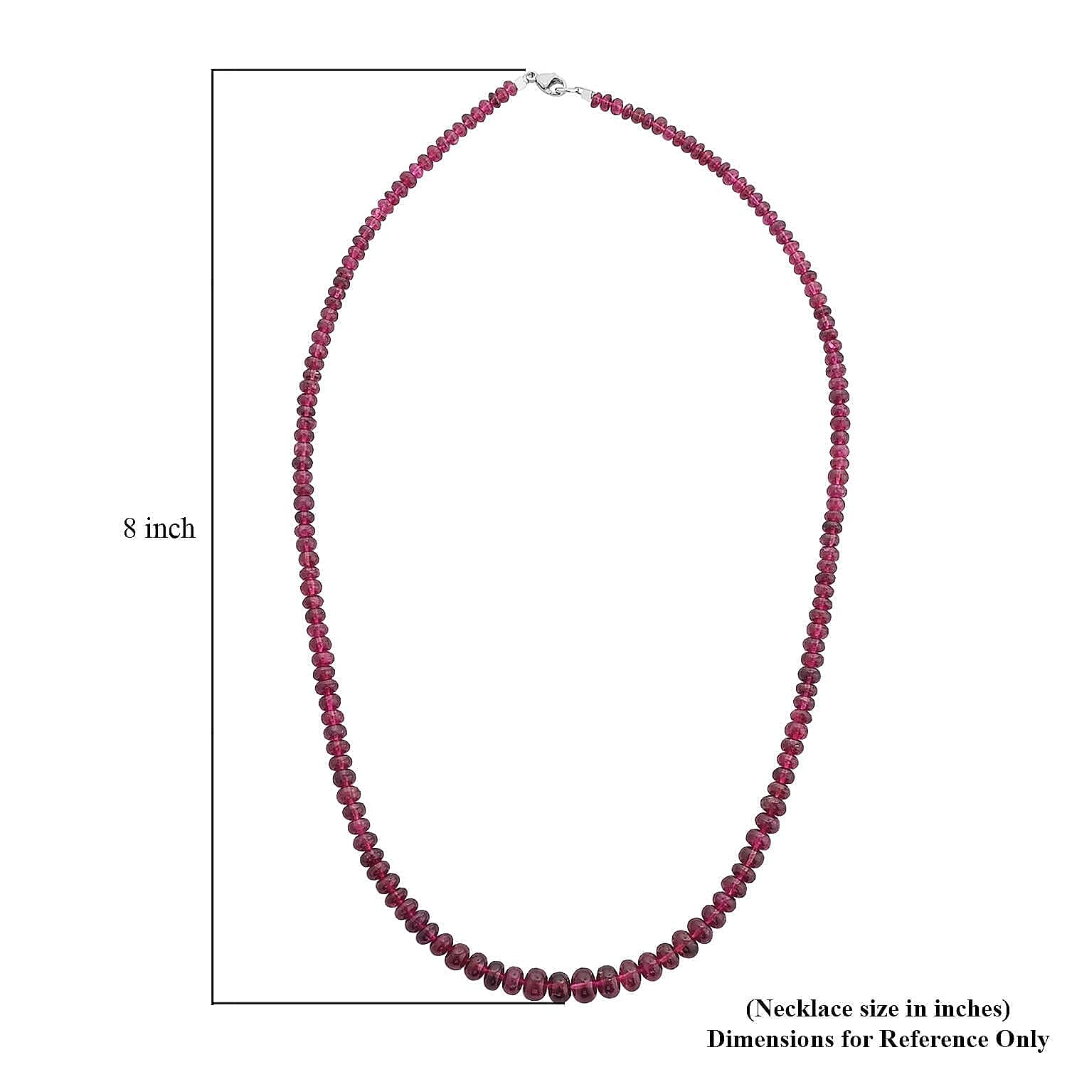 Rhapsody Certified & Appraised AAAA Ouro Fino Rubellite 18 Inch Beaded Necklace in 950 Platinum 75.00 ctw, Rubellite Jewelry, Necklace Gift For Her