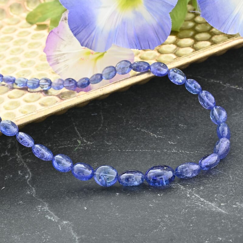 Certified & Appraised Rhapsody 950 Platinum AAAA Tanzanite Beaded Necklace 18 Inches 130.00 ctw