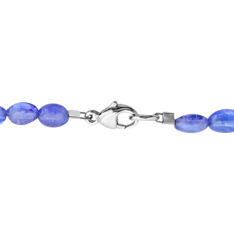 Certified & Appraised Rhapsody 950 Platinum AAAA Tanzanite Beaded Necklace 18 Inches 130.00 ctw