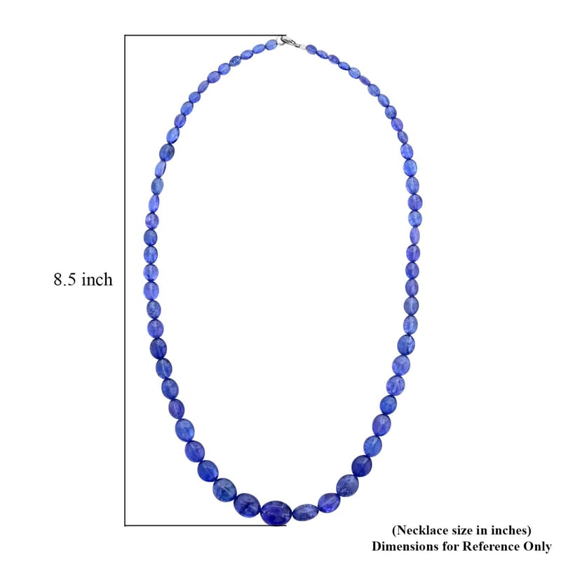 Certified & Appraised Rhapsody 950 Platinum AAAA Tanzanite Beaded Necklace 18 Inches 130.00 ctw