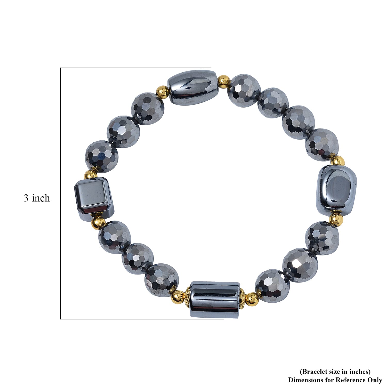 Terahertz Beaded Stretch Bracelet in Goldtone 118.10 ctw
