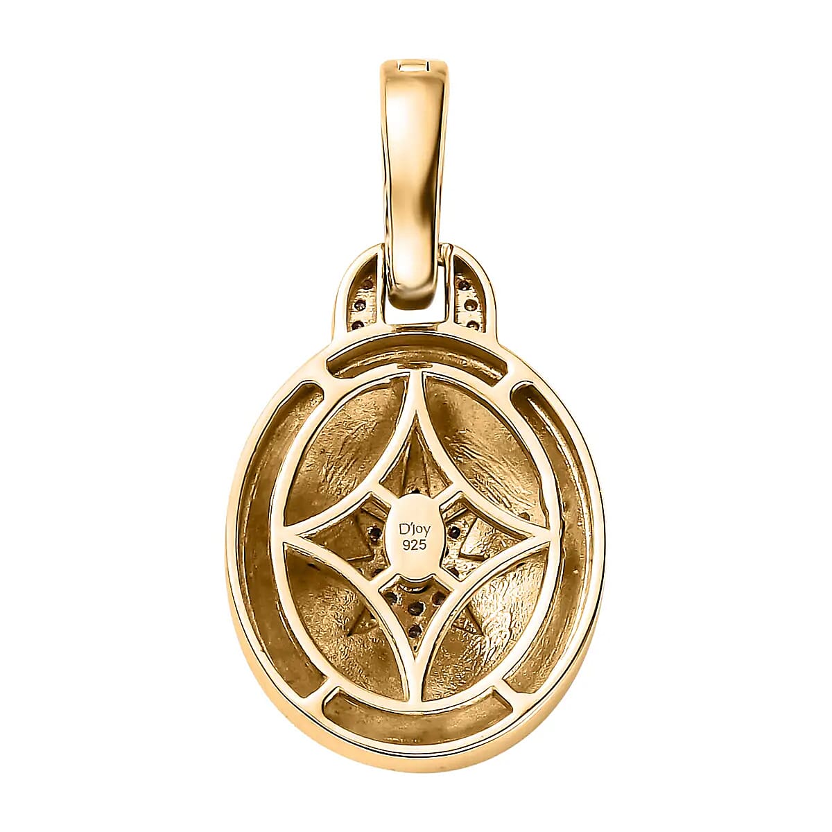Moissanite Star Pendant, Enameled Pendant, Vermeil Yellow Gold Over Sterling Silver Pendant, Moissanite Pendant 0.20 ctw