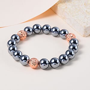 Terahertz 102.90 ctw Beaded Stretch Bracelet, Terahertz Bracelet, Beads Bracelet, Rosetone Bracelet