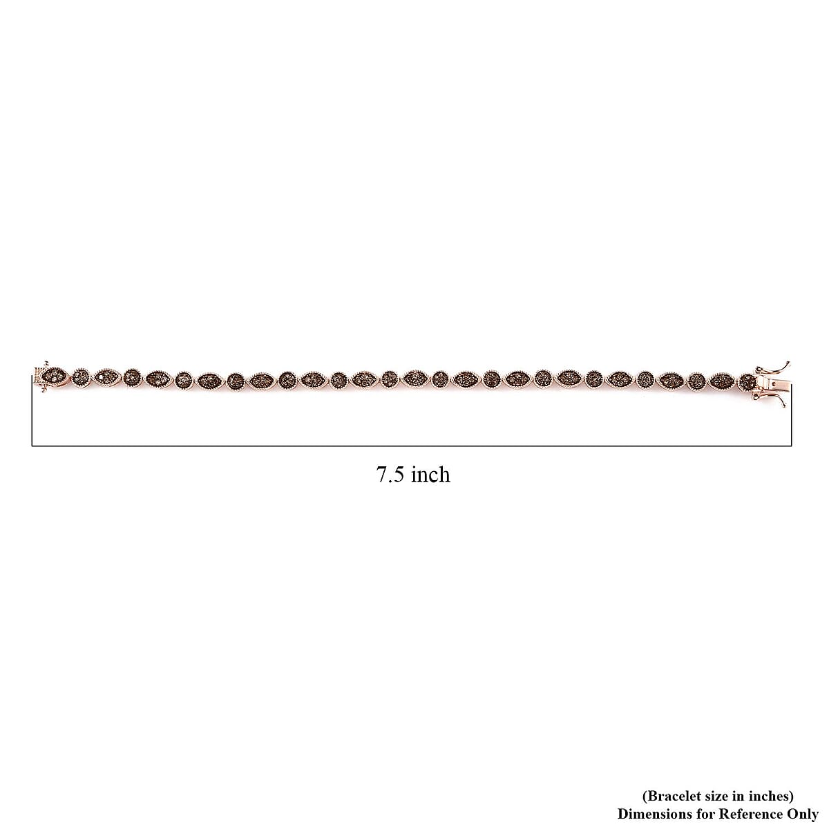 Natural Champagne Diamond 1.50 ctw Bracelet in Vermeil Rose Gold Over Sterling Silver (7.25 In) image number 4