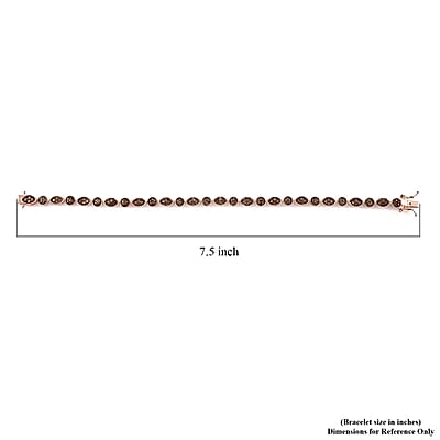 Natural Champagne Diamond 1.50 ctw Bracelet in Vermeil Rose Gold Over Sterling Silver (7.25 In)