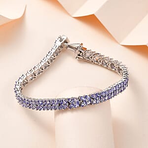 Karis Tanzanite 2 Row Bracelet in Platinum Bond (7.25 In) 9.60 ctw