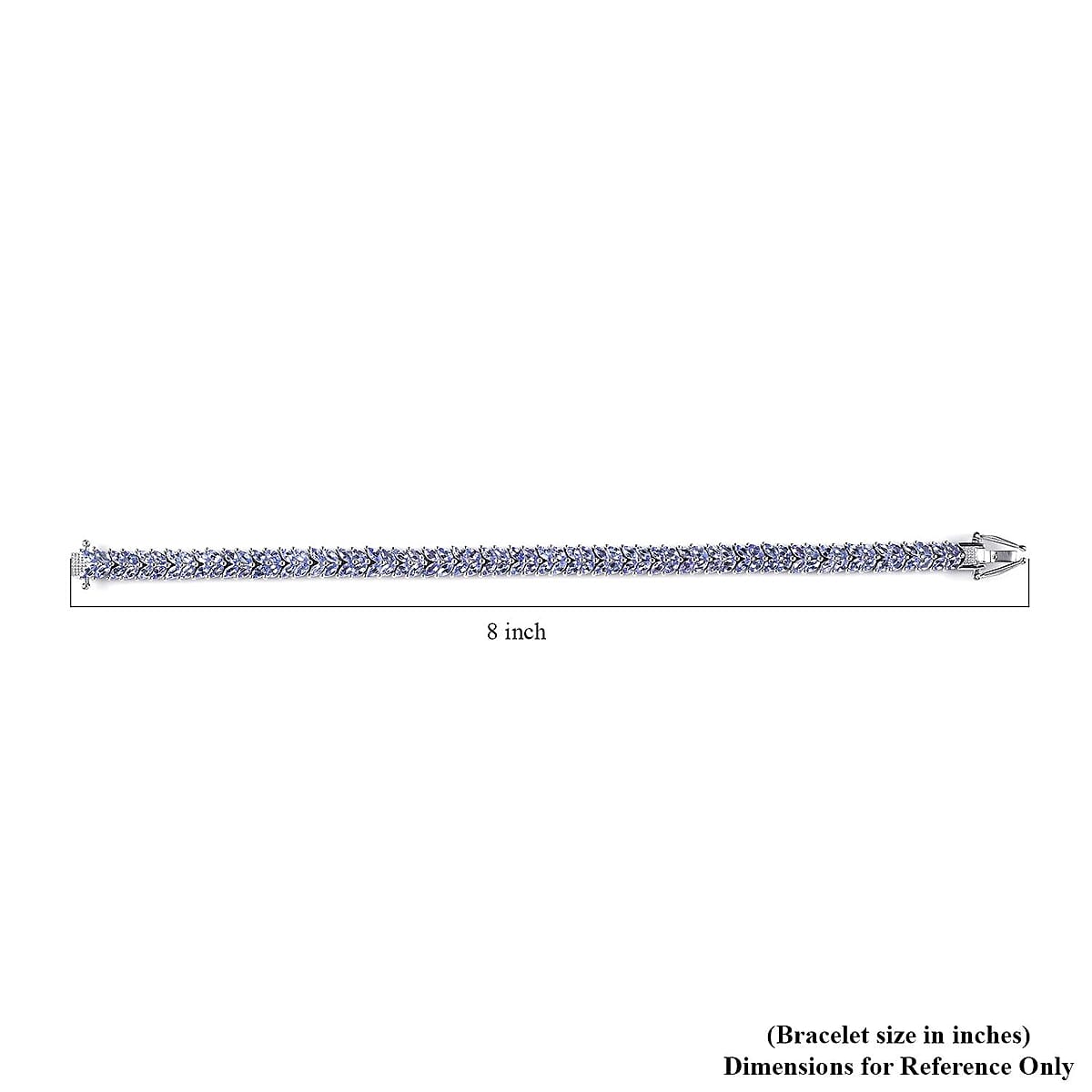 Doorbuster Karis Tanzanite 2 Row Bracelet in Platinum Bond (7.25 In) 9.00 ctw image number 3