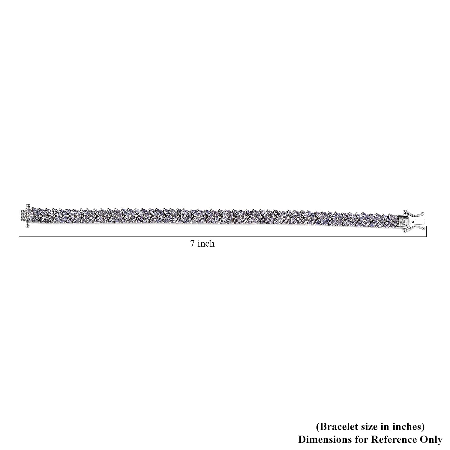 Karis Tanzanite 2 Row Bracelet in Platinum Bond (6.50 In) 8.65 ctw