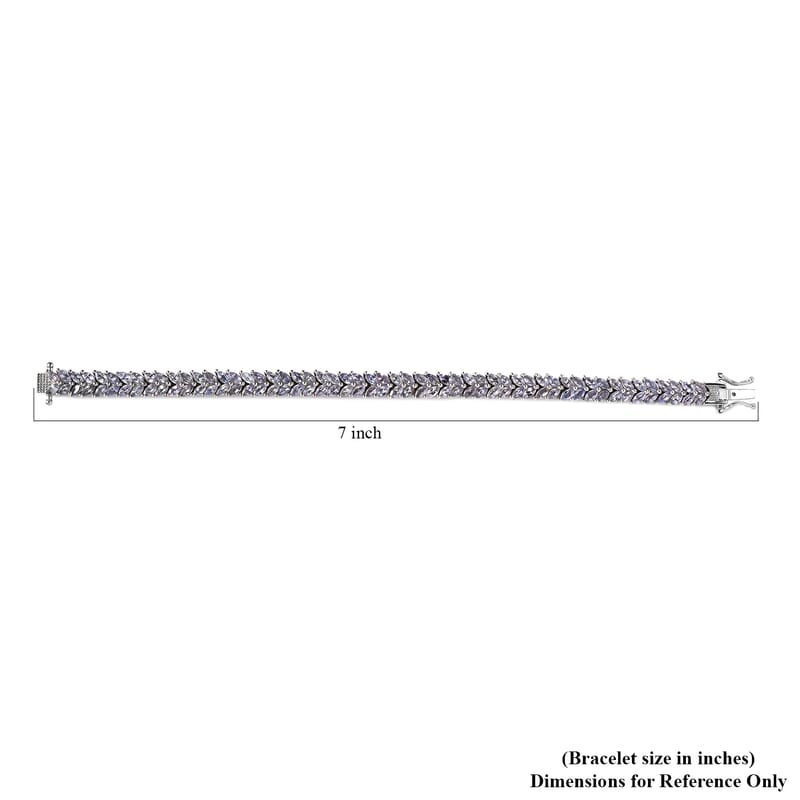 Karis Tanzanite 2 Row Bracelet in Platinum Bond (6.50 In) 8.65 ctw