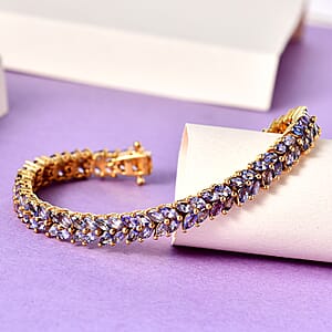 Karis Tanzanite 2 Row Bracelet in 18K YG Plated (6.50 In) 8.65 ctw