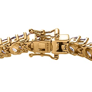 Karis Tanzanite 2 Row Bracelet in 18K YG Plated (6.50 In) 8.65 ctw