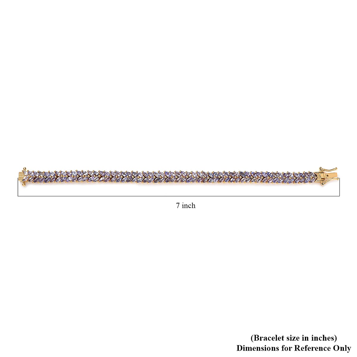 Karis Tanzanite 2 Row Bracelet in 18K YG Plated (6.50 In) 8.65 ctw image number 4