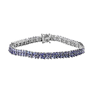 Karis Tanzanite 2 Row Bracelet in Platinum Bond (8.00 In) 10.50 ctw