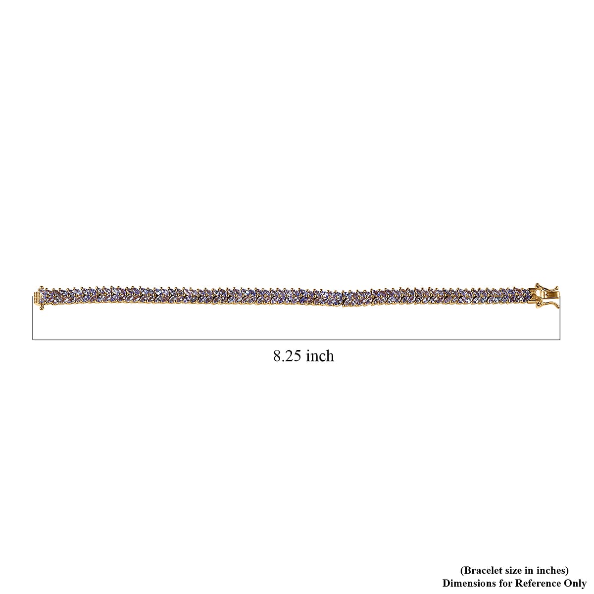 Karis Tanzanite 2 Row Bracelet in 18K YG Plated (8.00 In) 10.50 ctw image number 4