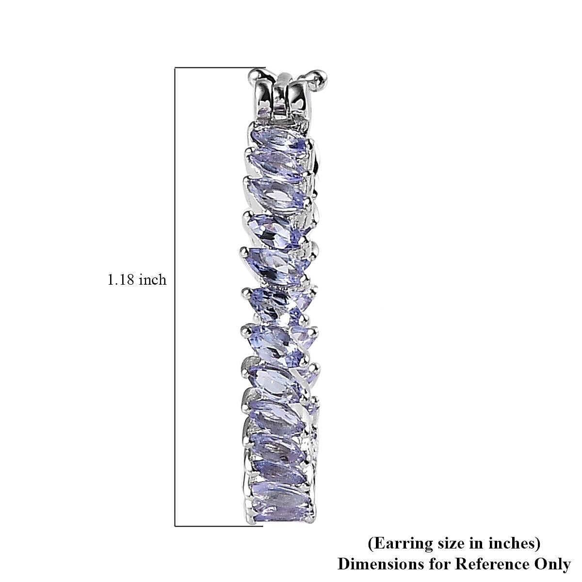 Doorbuster Karis Tanzanite Inside Out Hoop Earrings in Platinum Bond 3.15 ctw image number 4