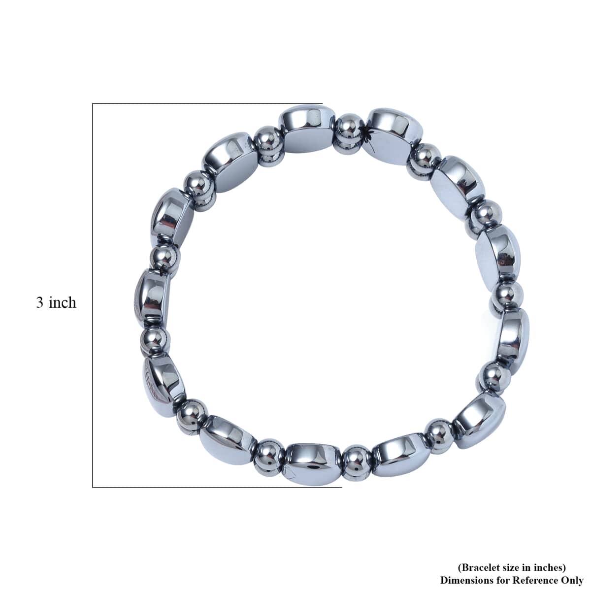 Terahertz Oval Block and Beaded Stretch Bracelet 110.50 ctw image number 3