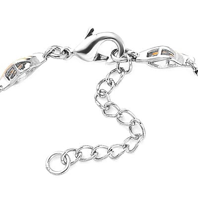 Karis African Amethyst Station Bracelet in 18K YG Plated and Platinum Bond (6.50-8.0In) 8.40 ctw