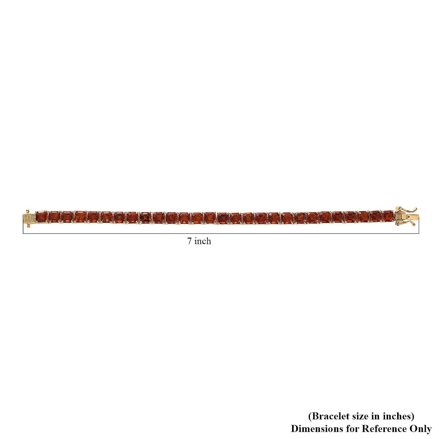 Asscher Cut Brazilian Cherry Citrine Tennis Bracelet in Vermeil Yellow Gold Over Sterling Silver (6.50 In) 15.90 ctw