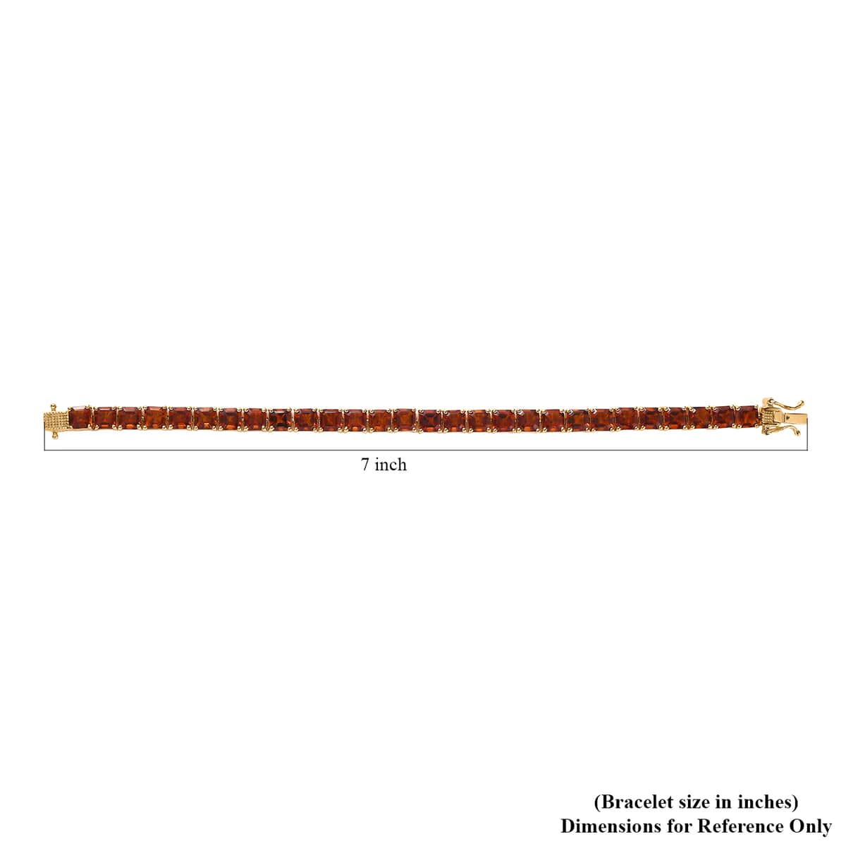 Asscher Cut Brazilian Cherry Citrine Tennis Bracelet in Vermeil Yellow Gold Over Sterling Silver (8.00 In) 21.50 ctw image number 3