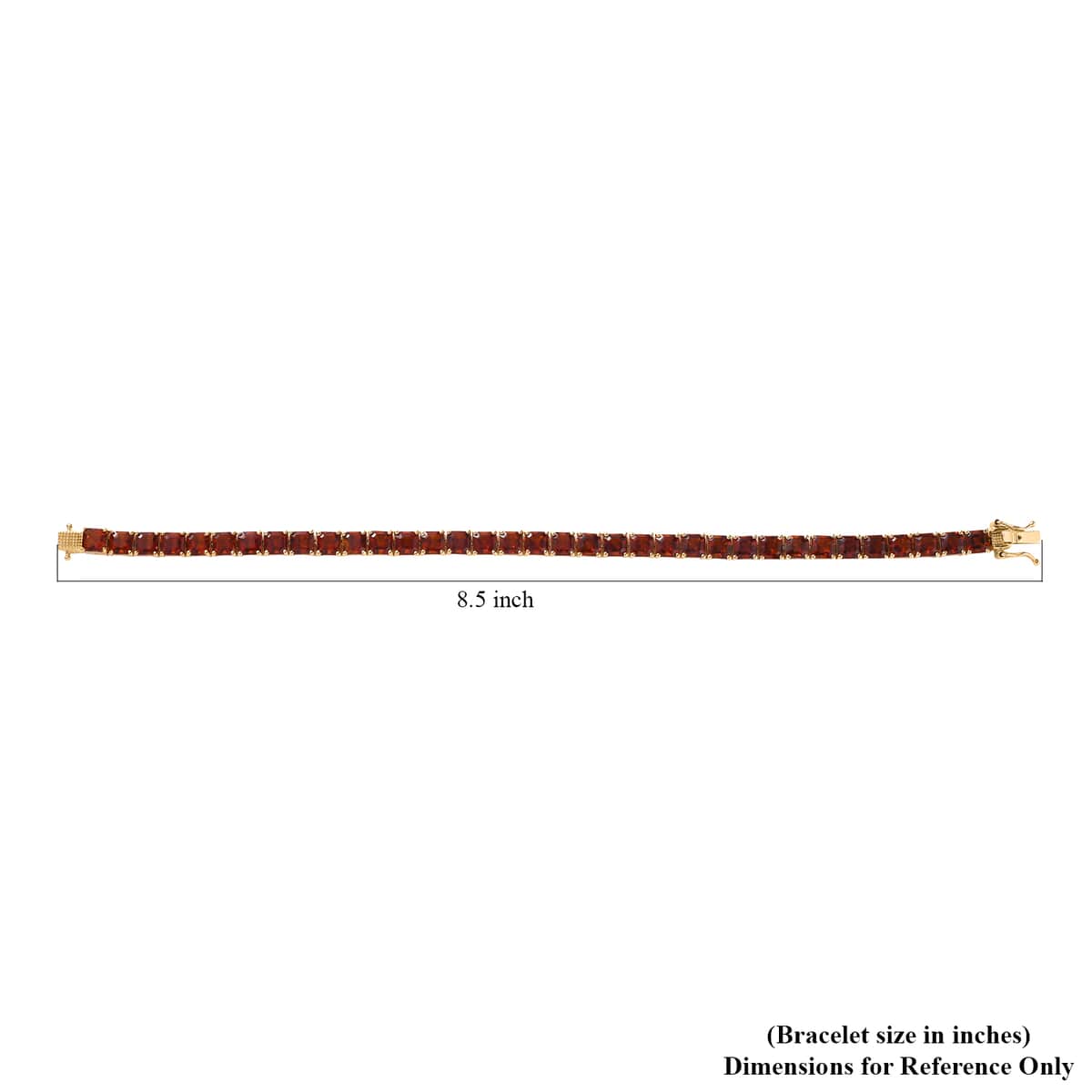 Asscher Cut Brazilian Cherry Citrine Tennis Bracelet in Vermeil Yellow Gold Over Sterling Silver (8.00 In) 21.50 ctw image number 3