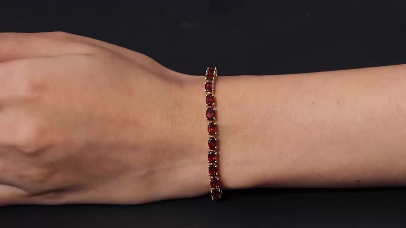 Brazilian Cherry Citrine Tennis Bracelet in Vermeil Yellow Gold Over Sterling Silver (7.25 In) 12.40 ctw