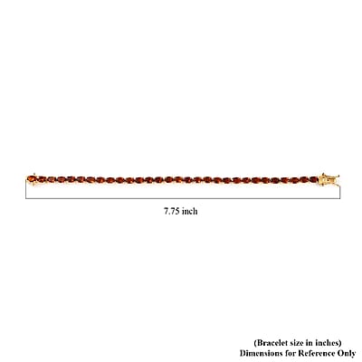 Brazilian Cherry Citrine Tennis Bracelet in Vermeil Yellow Gold Over Sterling Silver (7.25 In) 12.40 ctw