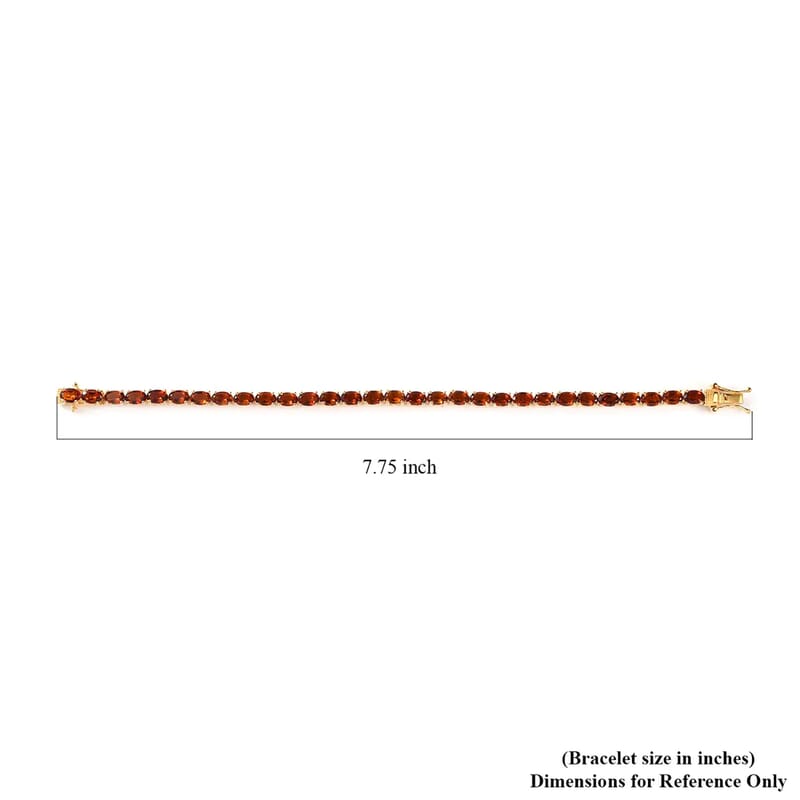 Brazilian Cherry Citrine Tennis Bracelet in Vermeil Yellow Gold Over Sterling Silver (7.25 In) 12.40 ctw