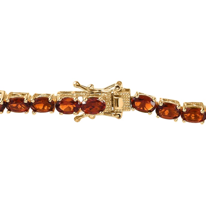 Brazilian Cherry Citrine Tennis Bracelet in Vermeil Yellow Gold Over Sterling Silver (7.25 In) 12.40 ctw