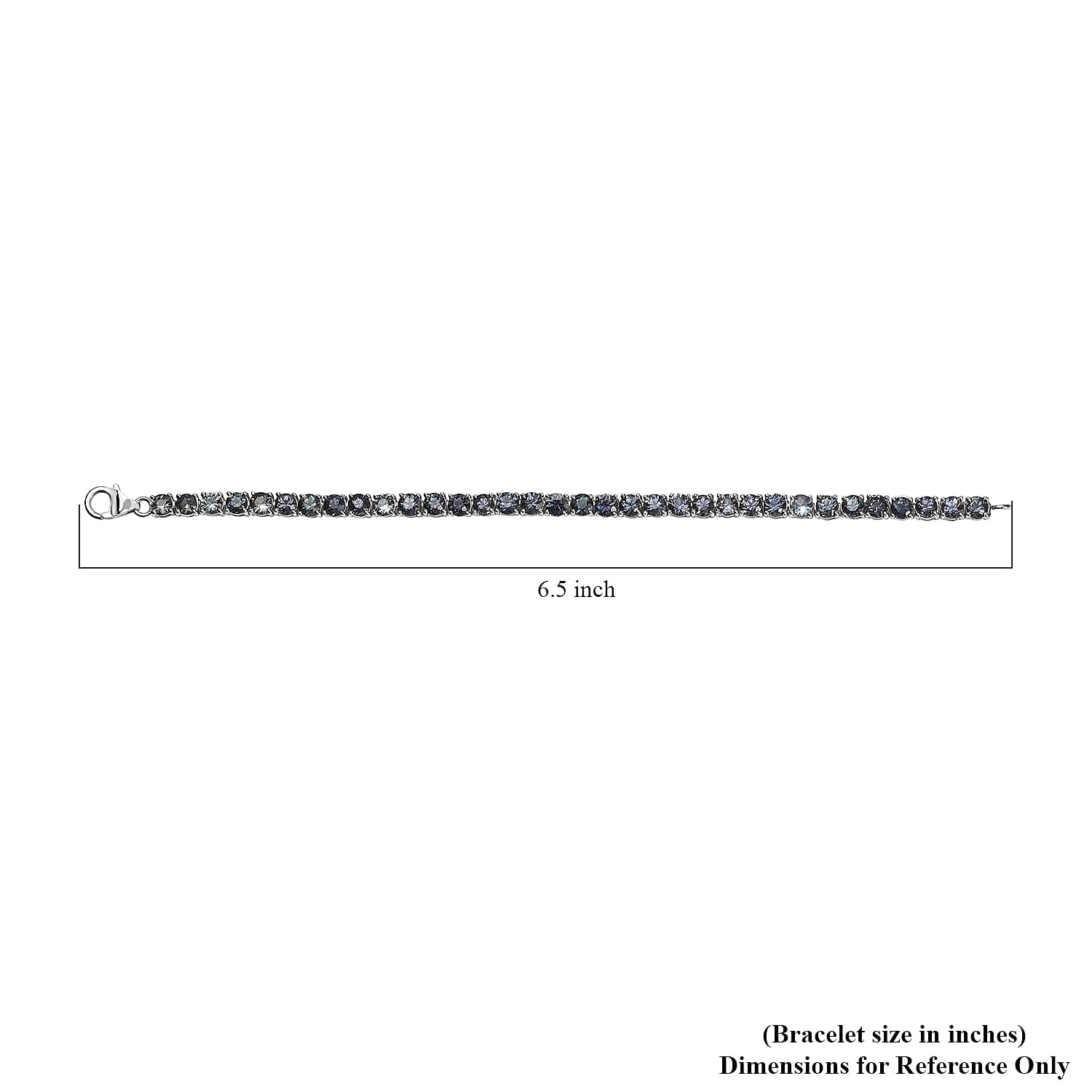 Natural Parti Sapphire Bracelet in Platinum Over Sterling Silver (6.50 In) 14.60 ctw