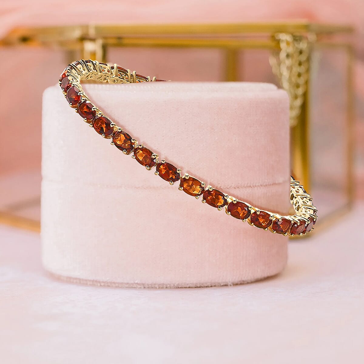 Brazilian Cherry Citrine Tennis Bracelet in Vermeil Yellow Gold Over Sterling Silver (6.50 In) 10.75 ctw image number 1