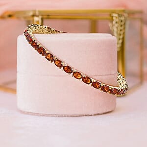 Brazilian Cherry Citrine Tennis Bracelet in Vermeil Yellow Gold Over Sterling Silver (6.50 In) 10.75 ctw