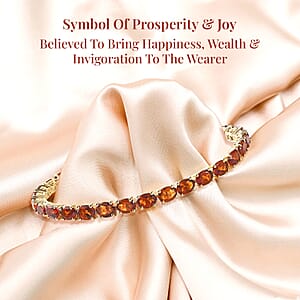 Brazilian Cherry Citrine Tennis Bracelet in Vermeil Yellow Gold Over Sterling Silver (6.50 In) 10.75 ctw