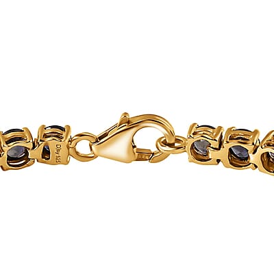 Natural Parti Sapphire Tennis Bracelet in Vermeil Yellow Gold Over Sterling Silver (8.00 In) 18.90 ctw