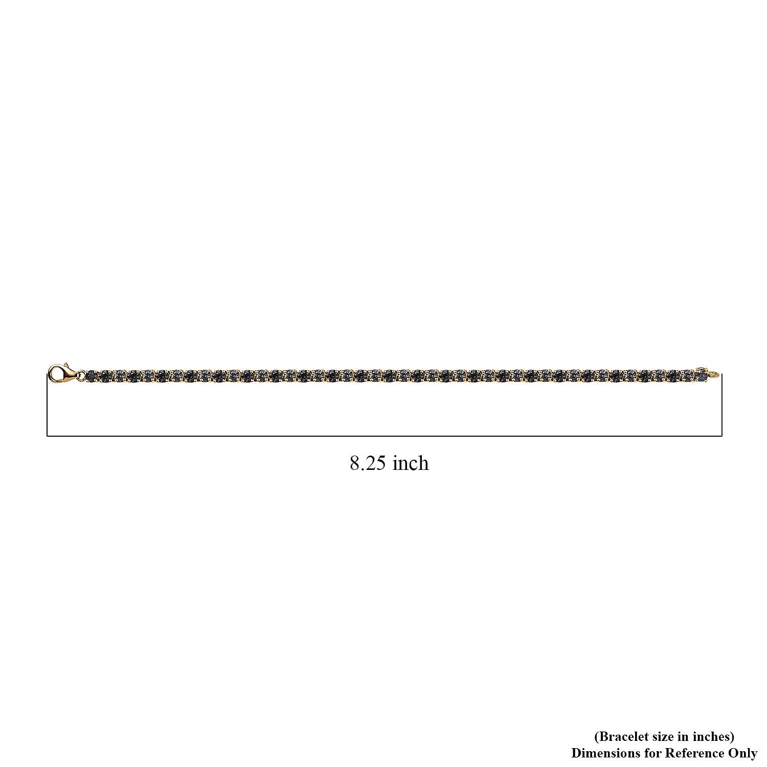 Natural Parti Sapphire Tennis Bracelet in Vermeil Yellow Gold Over Sterling Silver (8.00 In) 18.90 ctw