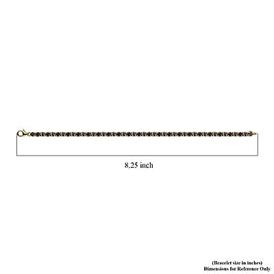 Natural Parti Sapphire Tennis Bracelet in Vermeil Yellow Gold Over Sterling Silver (8.00 In) 18.90 ctw