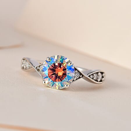 5 / Dichroic Luminous Moissanite / 925 Silver - Product card gallery slide 2 (10177204060473)