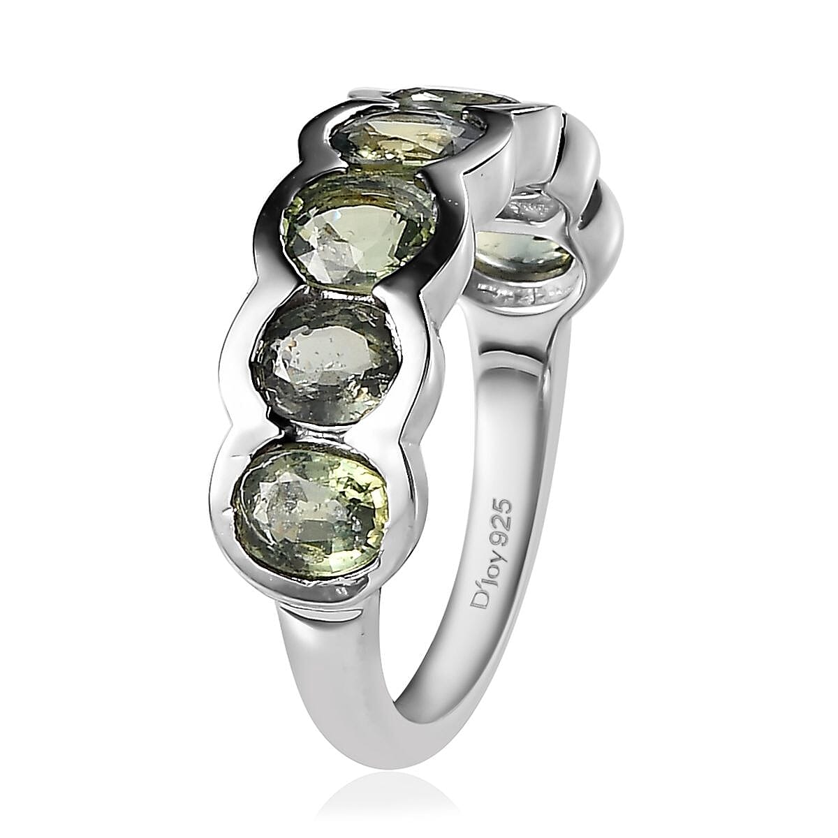 Natural Parti Sapphire 7 Stone Ring in Platinum Over Sterling Silver (Size 6.0) 3.35 ctw