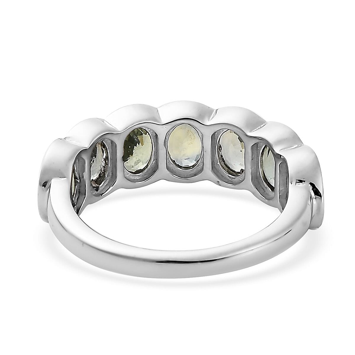 Natural Parti Sapphire 7 Stone Ring in Platinum Over Sterling Silver (Size 6.0) 3.35 ctw