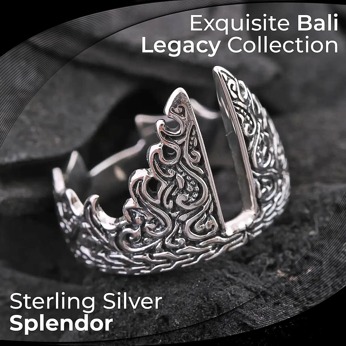 Bali Legacy Gate of Heaven Ring in Sterling Silver (Size 10.0) 7.15 Grams image number 1