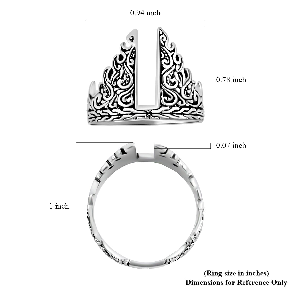 Bali Legacy Gate of Heaven Ring in Sterling Silver (Size 10.0) 7.15 Grams image number 6