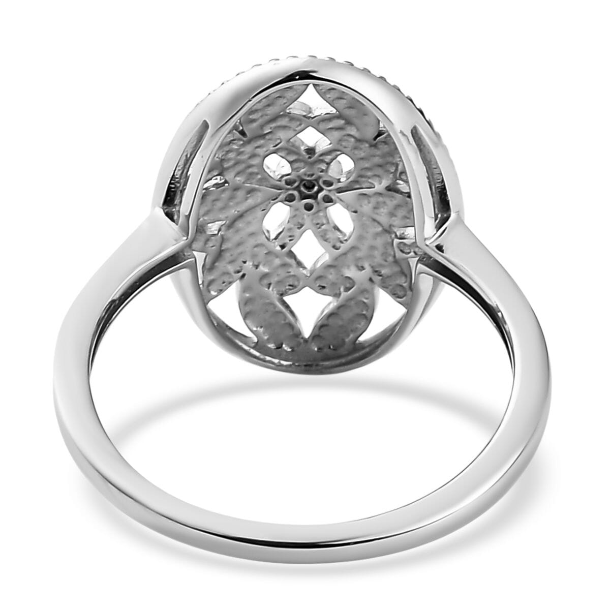 White Diamond Accent Ring in Platinum Over Sterling Silver (Size 10.0) image number 4