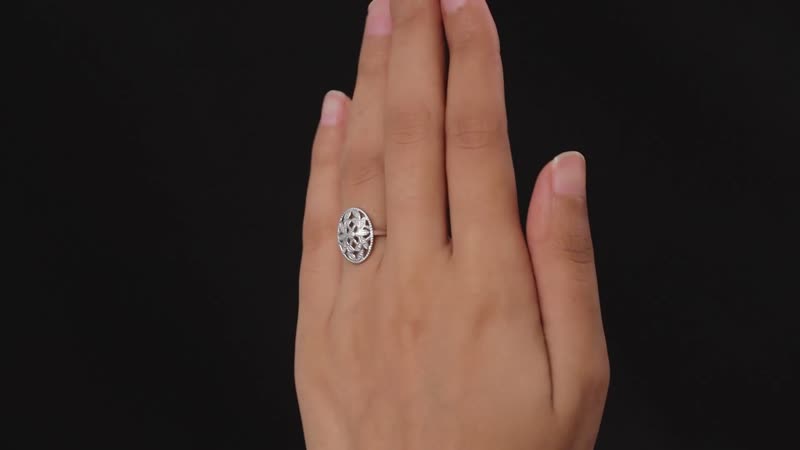 White Diamond Accent Ring in Platinum Over Sterling Silver (Size 10.0)