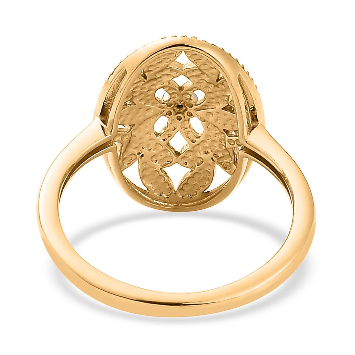 White Diamond Accent Ring in 14K Yellow Gold Over Sterling Silver (Size 8.0) image number 4